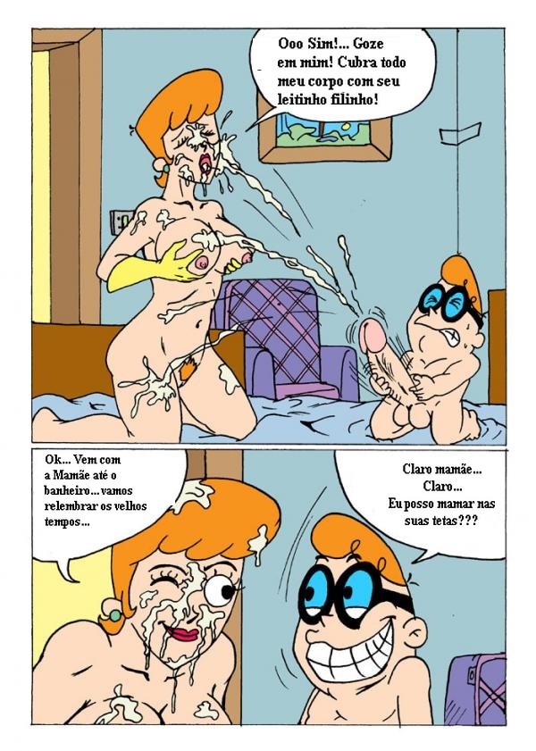 Dexter aprendendo com a mamãe